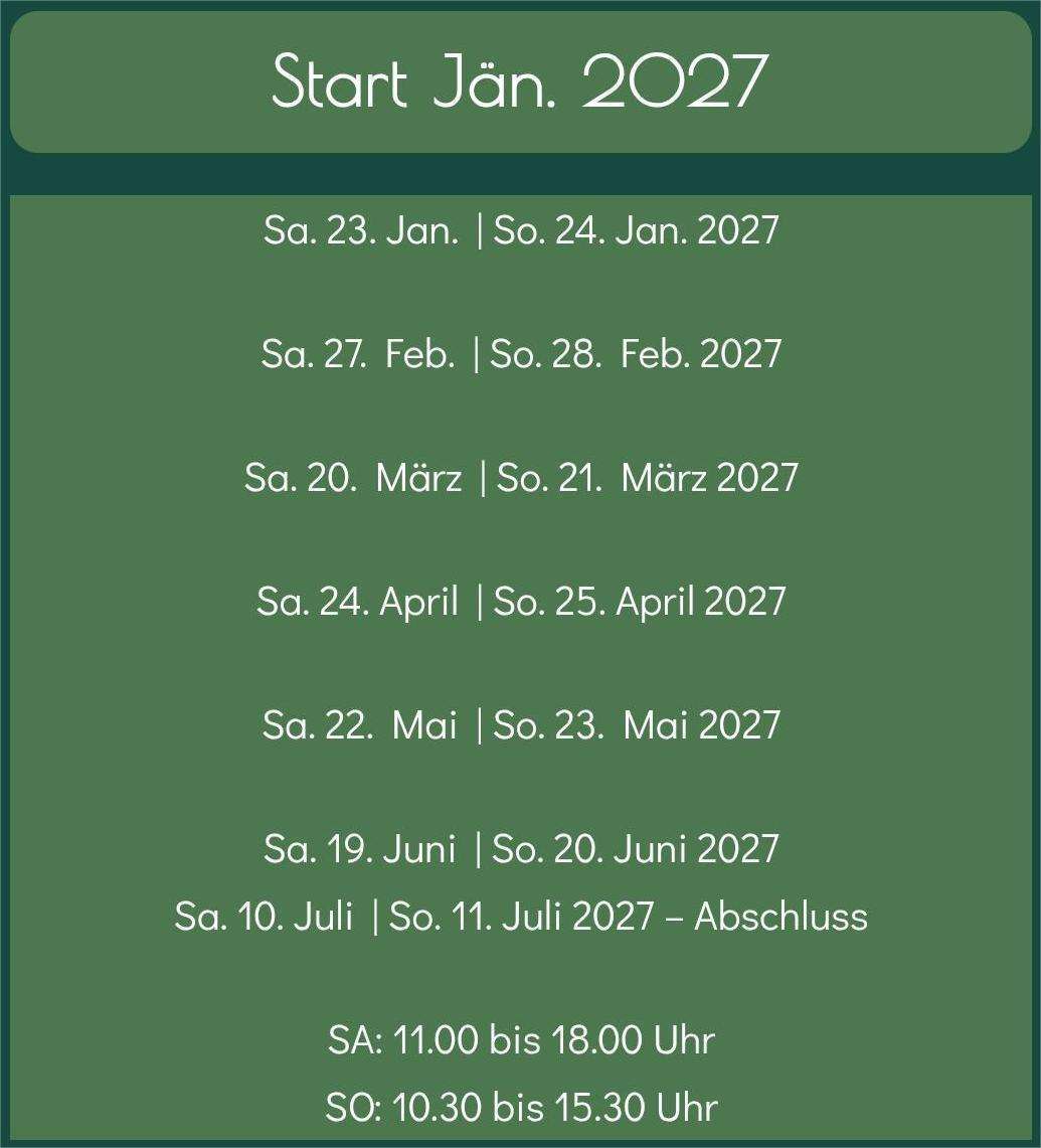 Modul Übersicht Pilates Ausbildung Österreich Jan. 2027