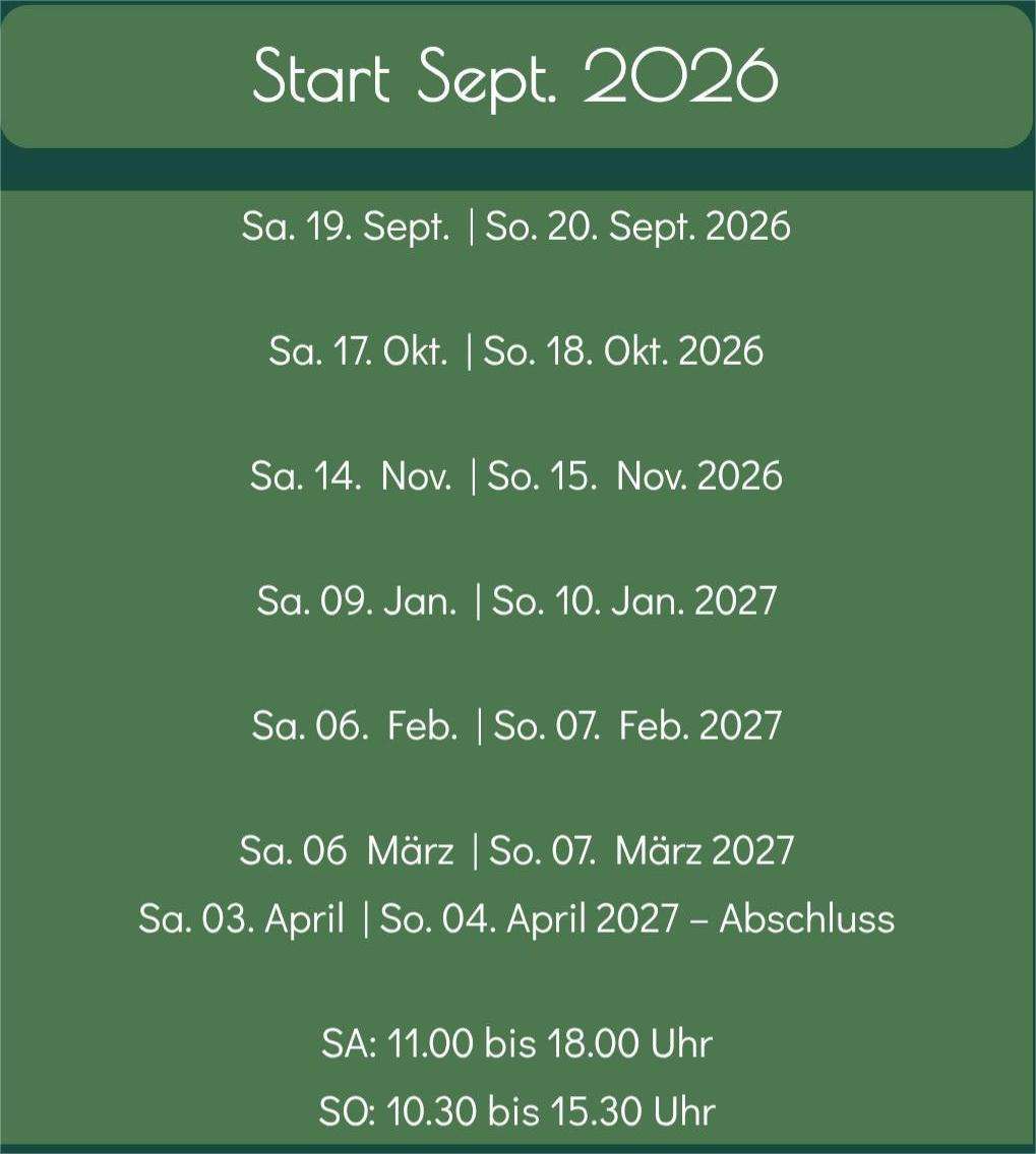 Modul Übersicht Pilates Ausbildung Österreich Sept. 2026